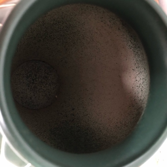 Vintage Art Deco Tall Dark Green Stoneware Vase - Picture 6 of 12